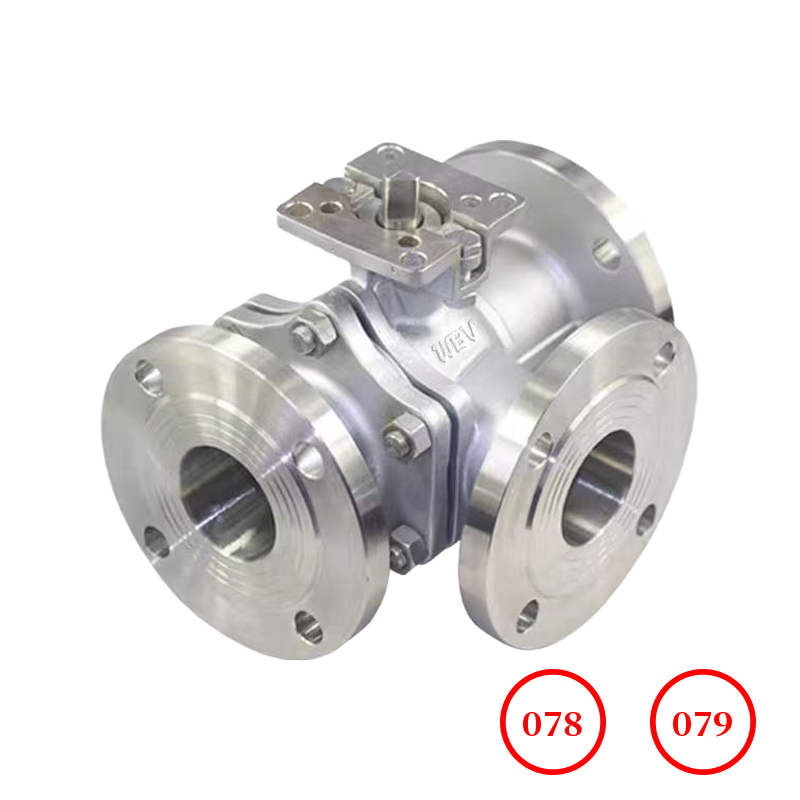 机械部法兰高平台三通球阀 JB flange high-platform tee ball valve Q44-Q45F-16