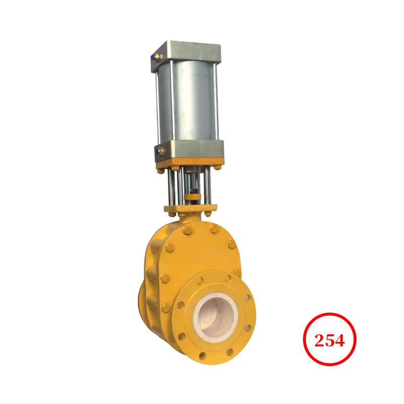 陶瓷气动双闸板阀 ceramic pneumatic double disc gate valve Z644TC-10