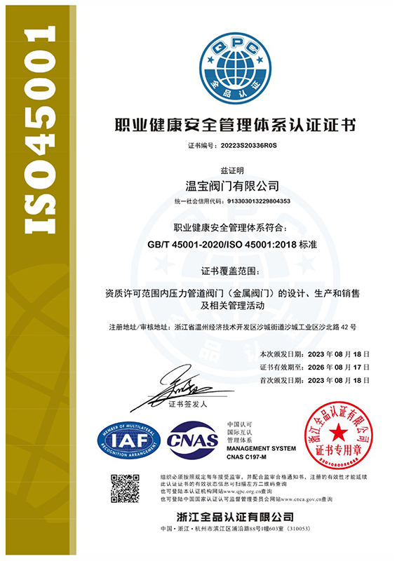 职业健康安全管理体系认证